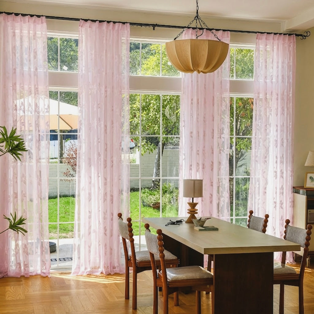 Custom Semi-Sheer Lace Voile Curtains