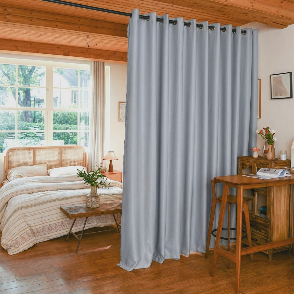 Custom Luxury Silk Fibers Blackout Room Divider Curtains