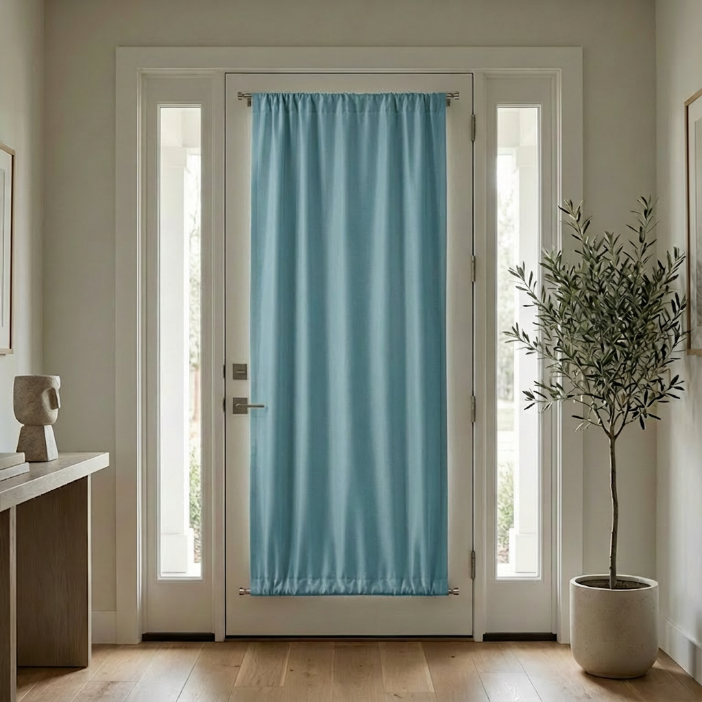 Custom Luxury Silk-Fiber French Door Blackout Curtains