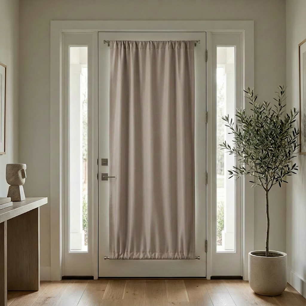 Custom Luxury Silk-Fiber French Door Blackout Curtains