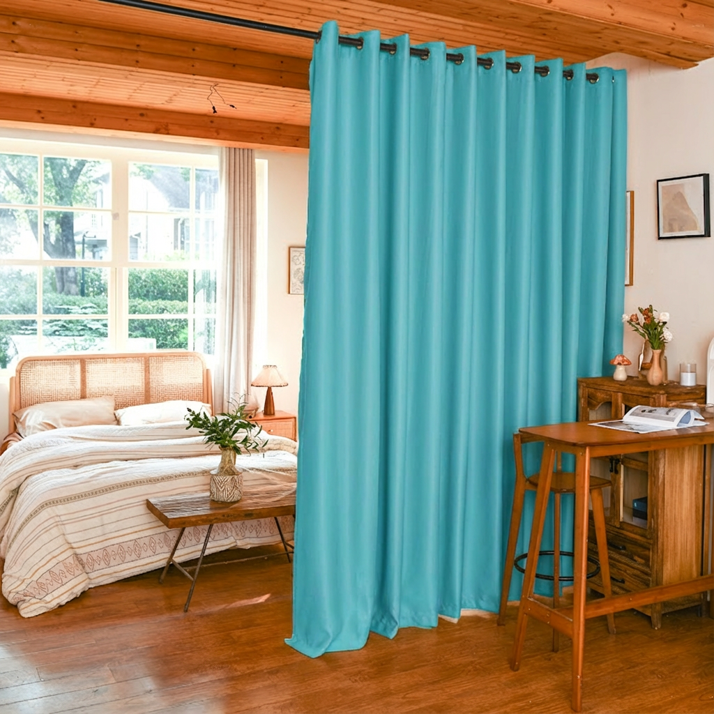Custom Luxury Silk Fibers Blackout Room Divider Curtains