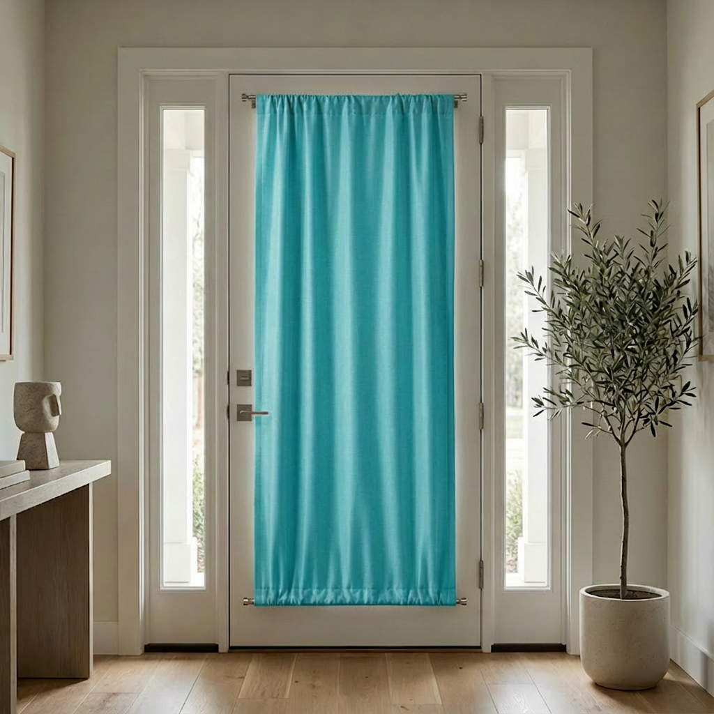 Custom Luxury Silk-Fiber French Door Blackout Curtains