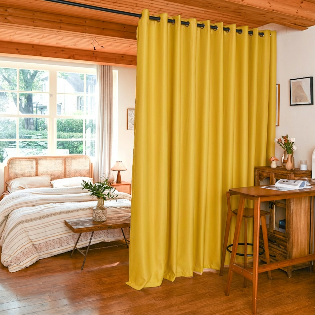 Custom Luxury Silk Fibers Blackout Room Divider Curtains