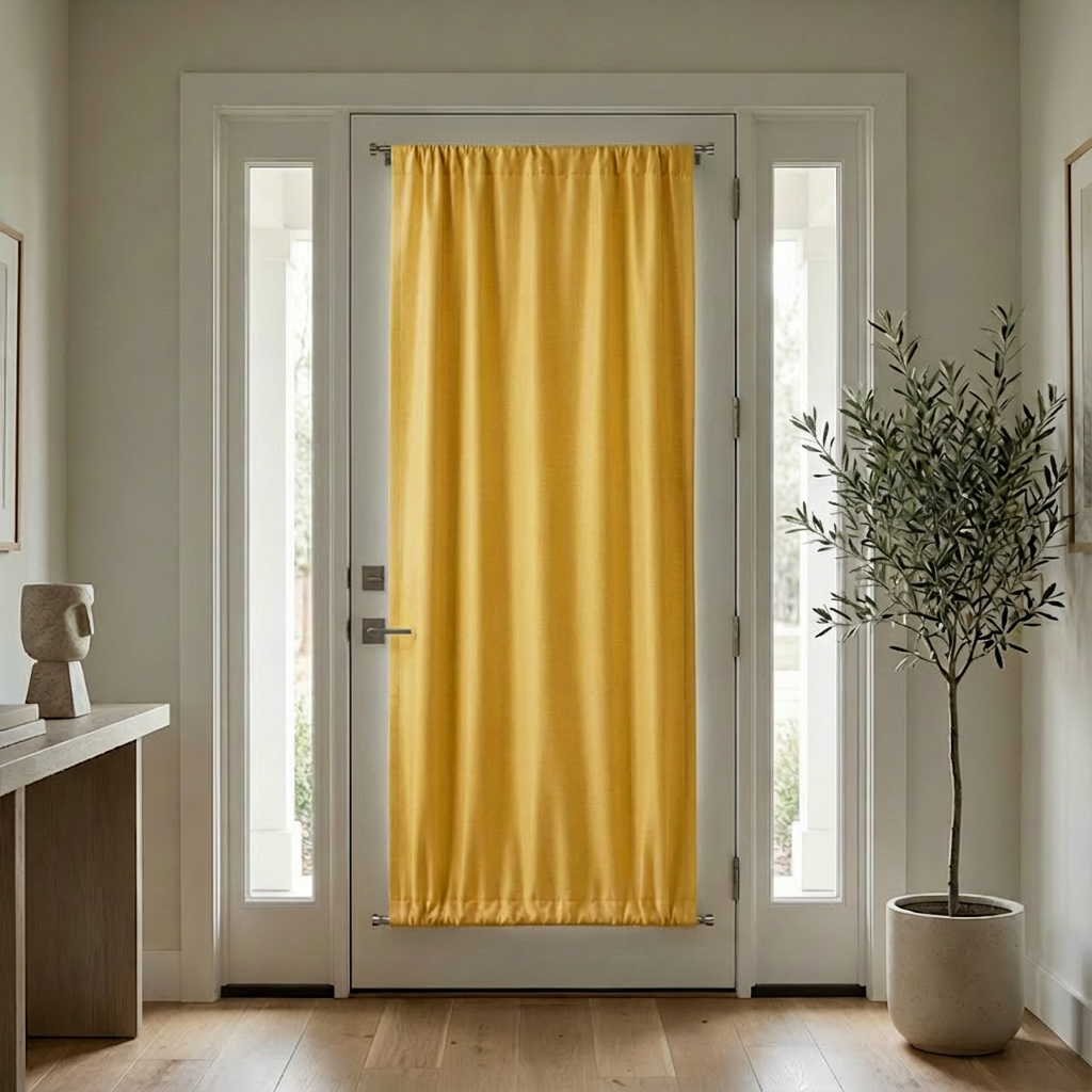 Custom Luxury Silk-Fiber French Door Blackout Curtains